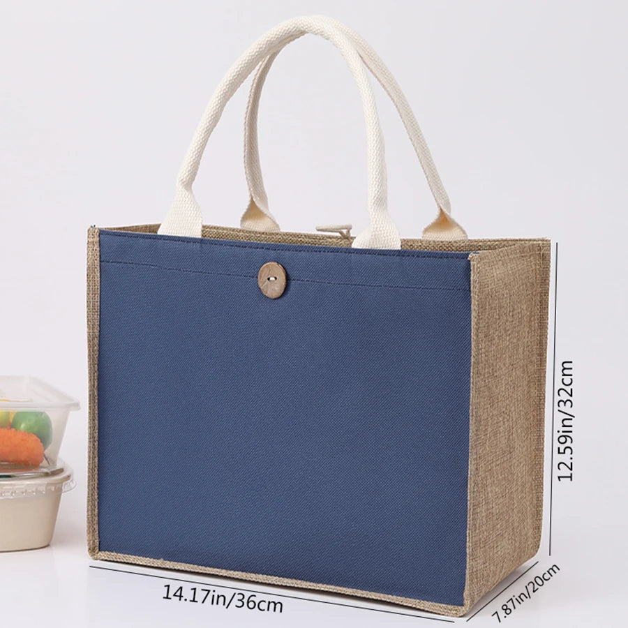 Linho cor lisa senhoras bolsa fivela estilo moda multifuncional saco de presente diário passeio saco de armazenamento de compras