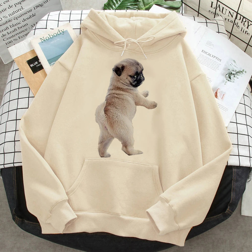 Hoodies japoneses Pug para mulheres, Moletons engraçados, Roupas Femininas Anime