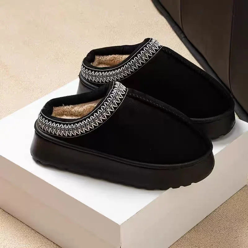 2025 plataforma chinelos macios mulheres/homens casa apartamentos moda pelúcia sapatos de inverno senhoras casa elegante calçados casuais tamanho grande