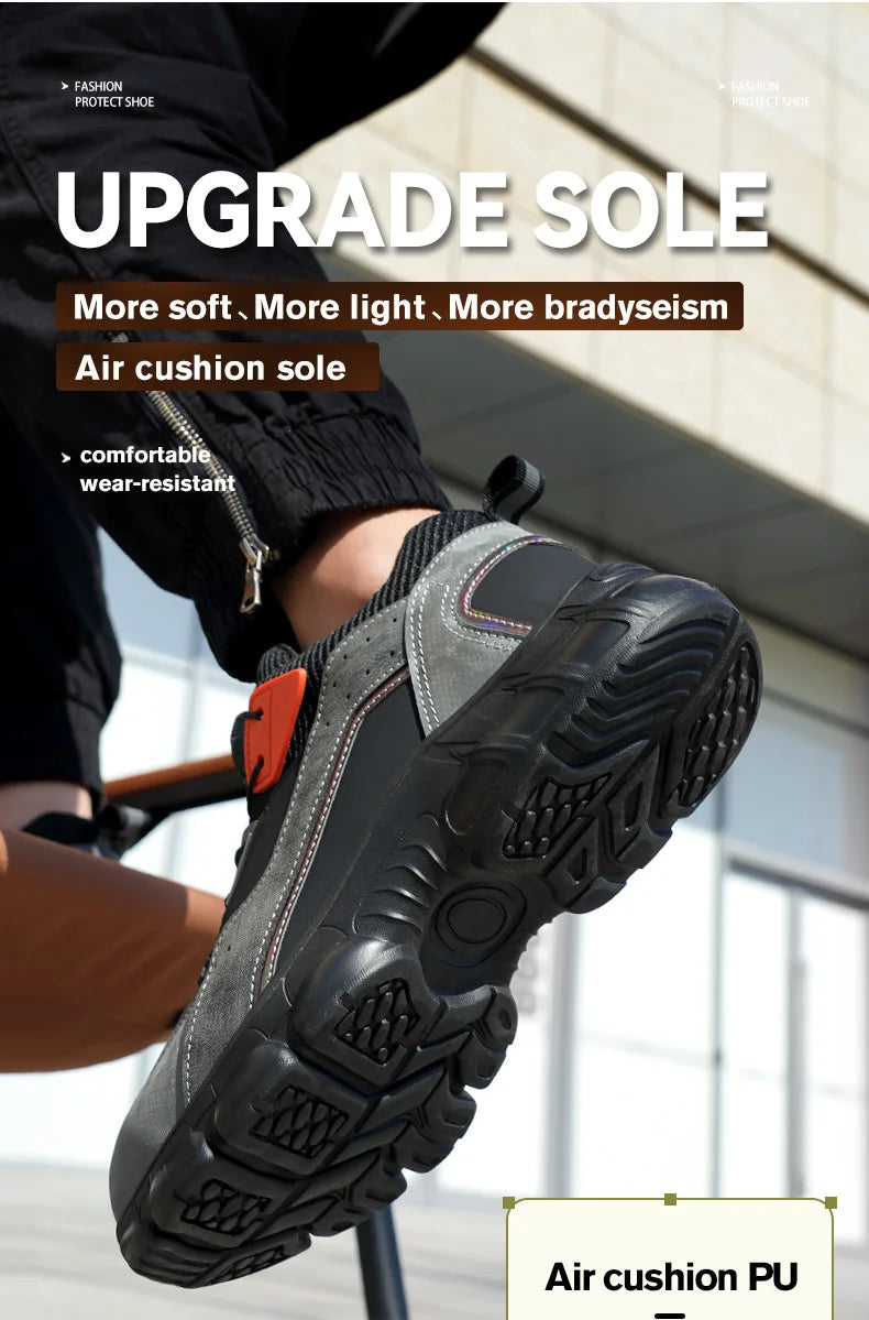 Sapatos de segurança de trabalho de dedo do pé de aço masculino leve indestrutível botas de trabalho de segurança homens proteção tênis de trabalho tamanho 47 48