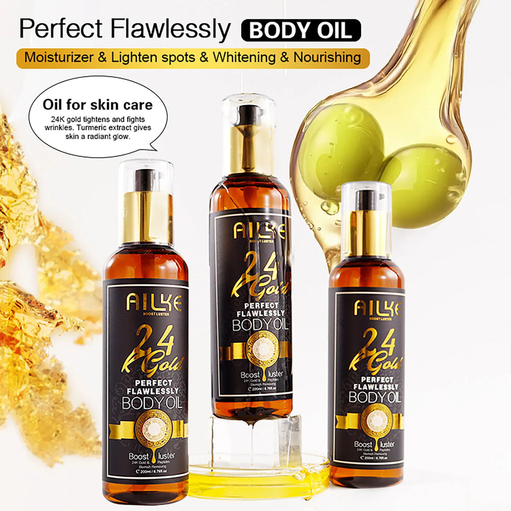 AILKE 24K Glod Alcance de cuidados com a pele impecável, clareador de pele, reduz manchas escuras, melanina, rugas, hidratação, para mulheres e homens