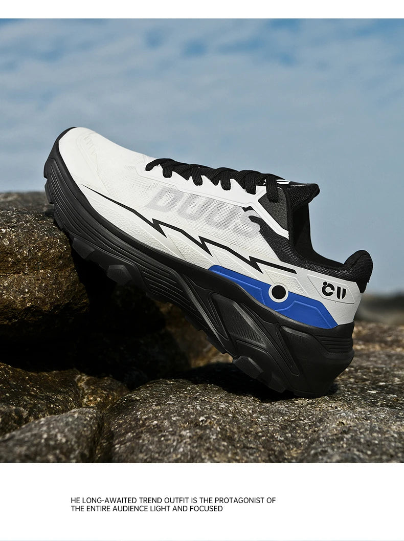 Tênis Casual Masculino 2026: Tênis de Corrida Ultraleve com Amortecimento, Calçado Esportivo Masculino Respirável com Sola Grossa e Malha para Corrida