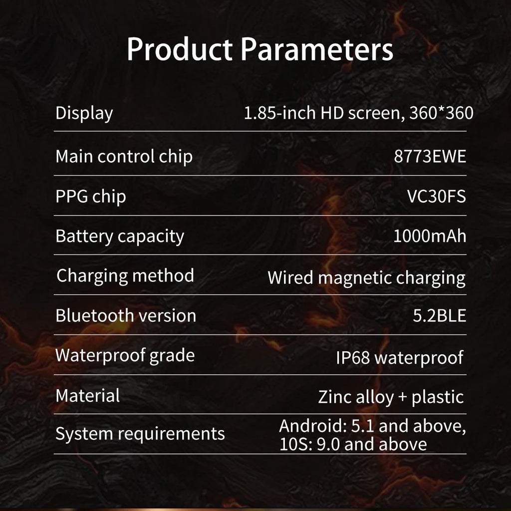 Novos Relógios Inteligentes Militares para Atividades ao Ar Livre 2026, Tela AMOLED de 1,85 polegadas, Bateria Grande de 1000mAh, À Prova D'água 10ATM, Chamada, Esportes, Pulseira Fitness Masculina