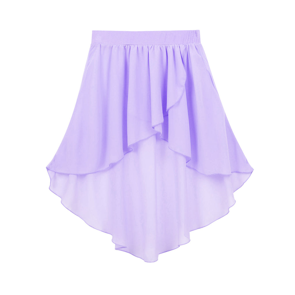 Crianças meninas cintura elástica oi-baixo chiffon saia moderna dança lírica jazz latino cha-cha ballet patinação desempenho roupas