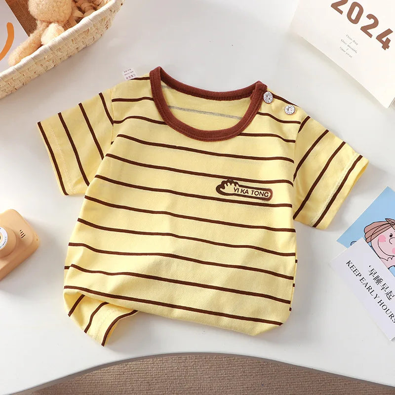 2-6y nova camiseta dos desenhos animados de algodão puro meninas de manga curta verão meia manga topos meninos topos crianças camisetas roupas