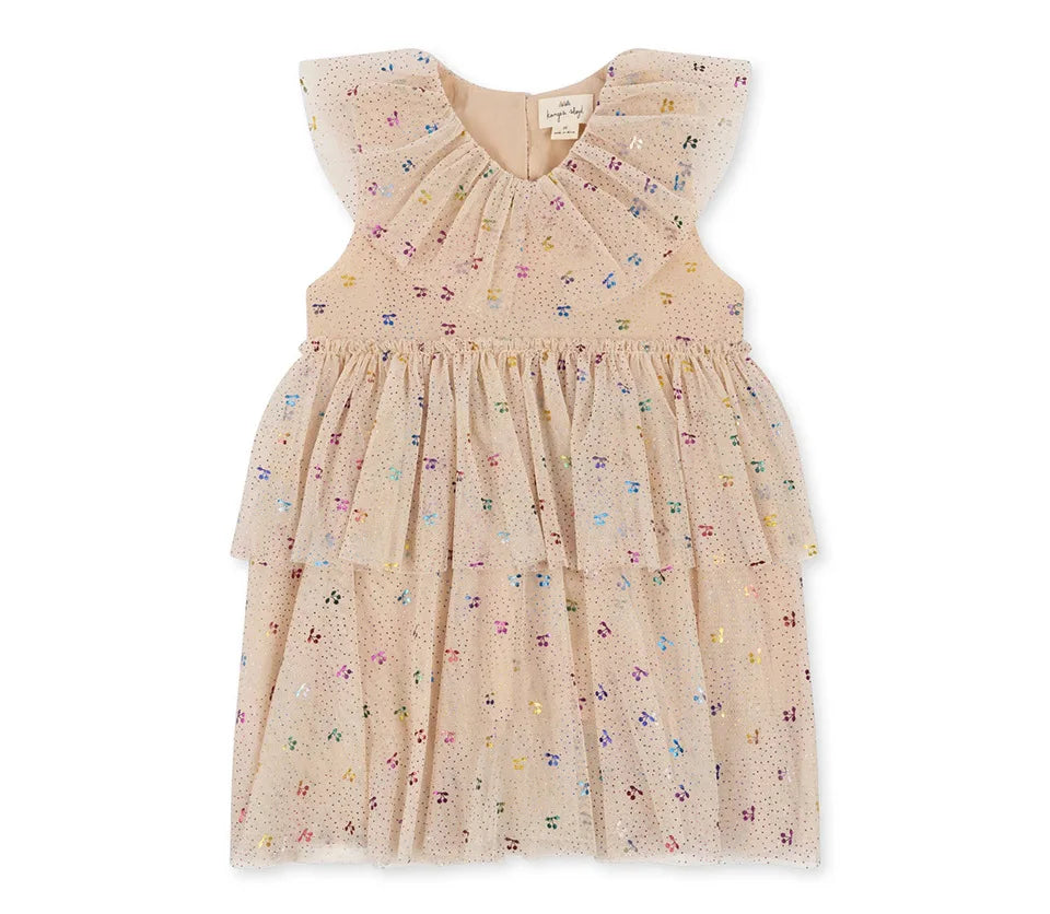 Verão ks bebê meninas cereja malha vestido crianças roupas meninas vestidos de princesa saias festa de natal manga longa vestidos