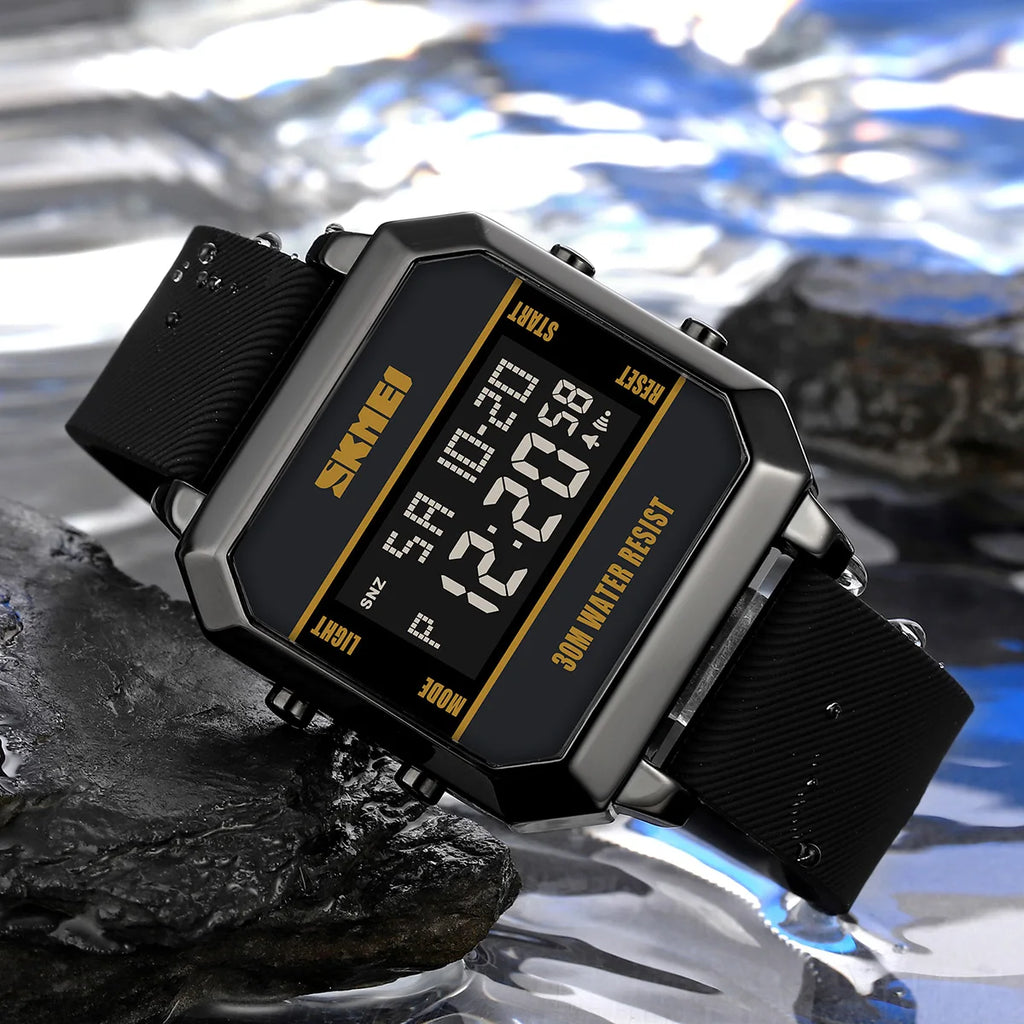 Skmei 2time led luz entusiasta jovem à prova dwaterproof água digital esporte relógios masculino data alarme nova moda relógio de pulso reloj hombre