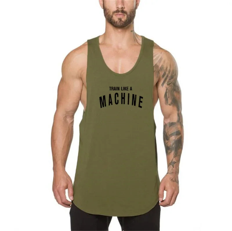 Marca roupas de ginástica dos homens musculação e fitness stringer tanque superior colete roupas esportivas undershirt treino muscular singlets