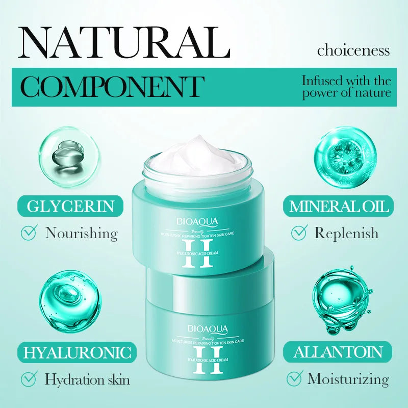 2 pçs/kit bioaqua ácido hialurônico conjuntos de cuidados com a pele rosto creme para os olhos hidratante hidratante endurecimento cremes faciais cuidados com a pele do rosto