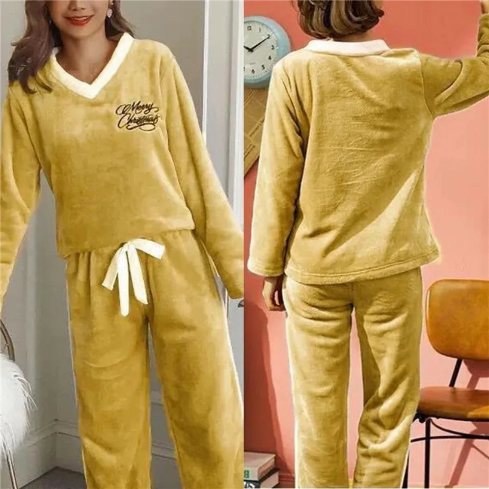 Outono inverno flanela conjuntos de pijamas femininos moda xadrez impresso teddy pijamas veludo homewear kawaii meninas pijamas mujer pijama