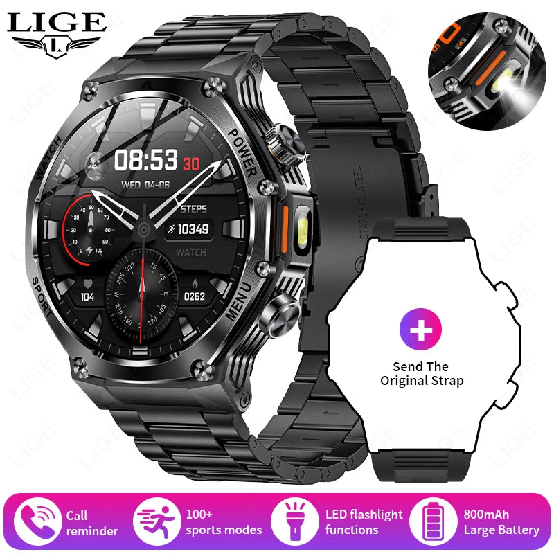 Novo relógio inteligente masculino 2025 chamada bluetooth um clique conexão relógios ip67 à prova dip67 água 800mah bateria smartwatch homem android ios