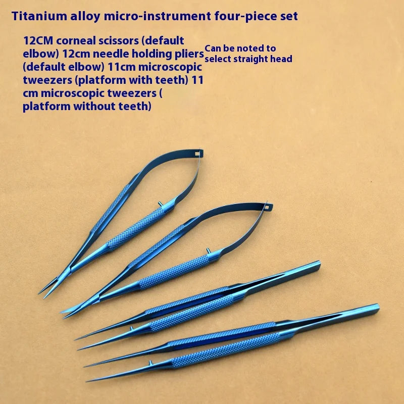 Conjunto de ferramentas para pálpebras, fórceps porta-agulhas com tesoura de dentes, instrumento oftálmico de aço inoxidável