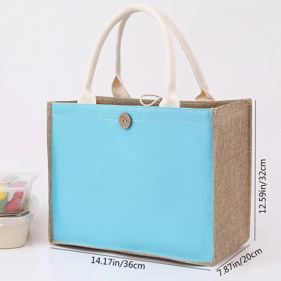 Linho cor lisa senhoras bolsa fivela estilo moda multifuncional saco de presente diário passeio saco de armazenamento de compras