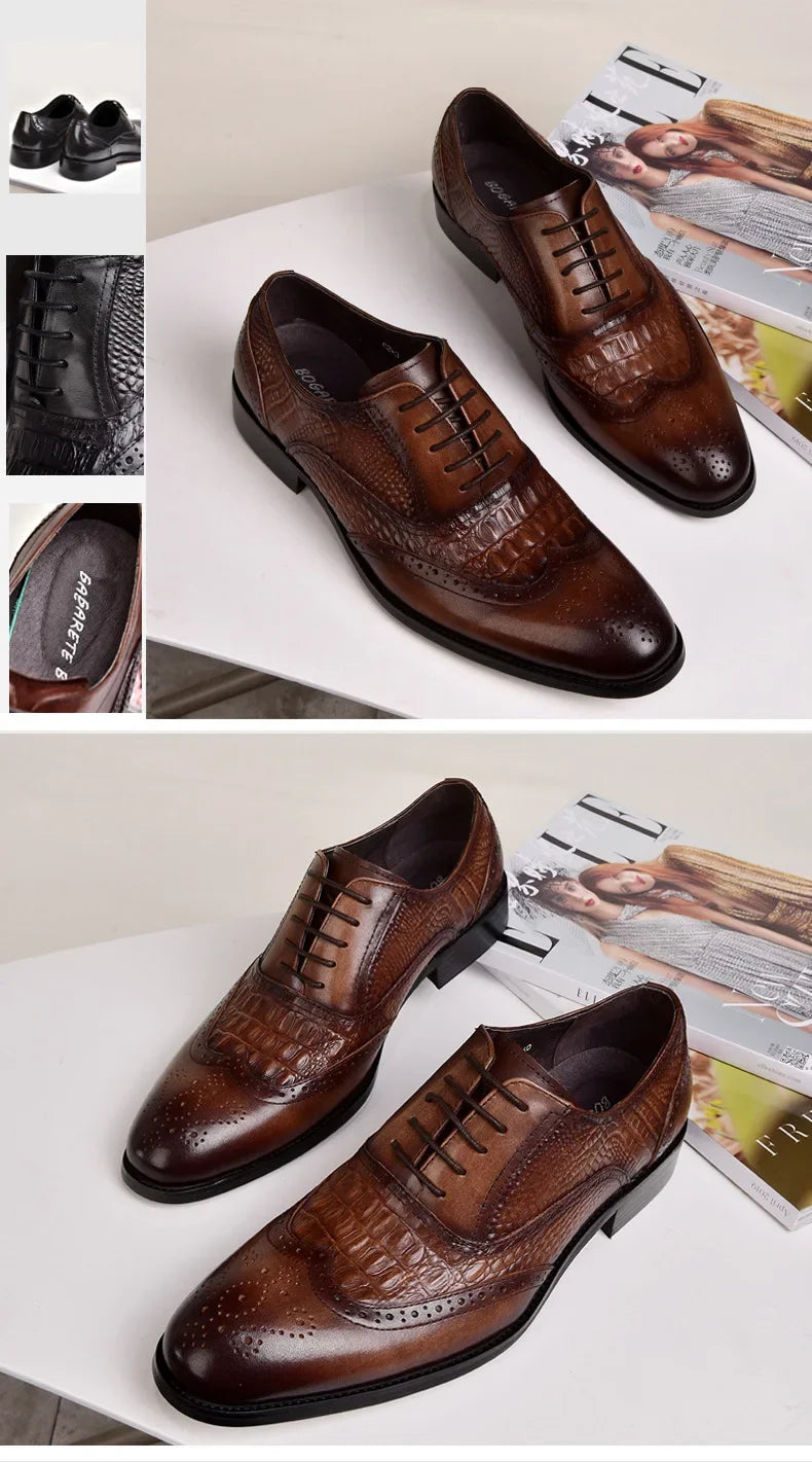 Sapatos casuais masculinos de estilo britânico de luxo escritório oxford sapatos de couro masculinos confortáveis resistentes ao desgaste sapatos formais masculinos de tamanho grande