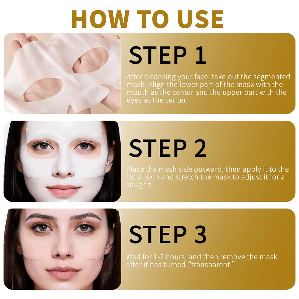 Máscara facial de colágeno para rugas noturnas, para cuidados com a pele anti-envelhecimento, aparência mais suave e mais firme, máscara hidratante para mulheres