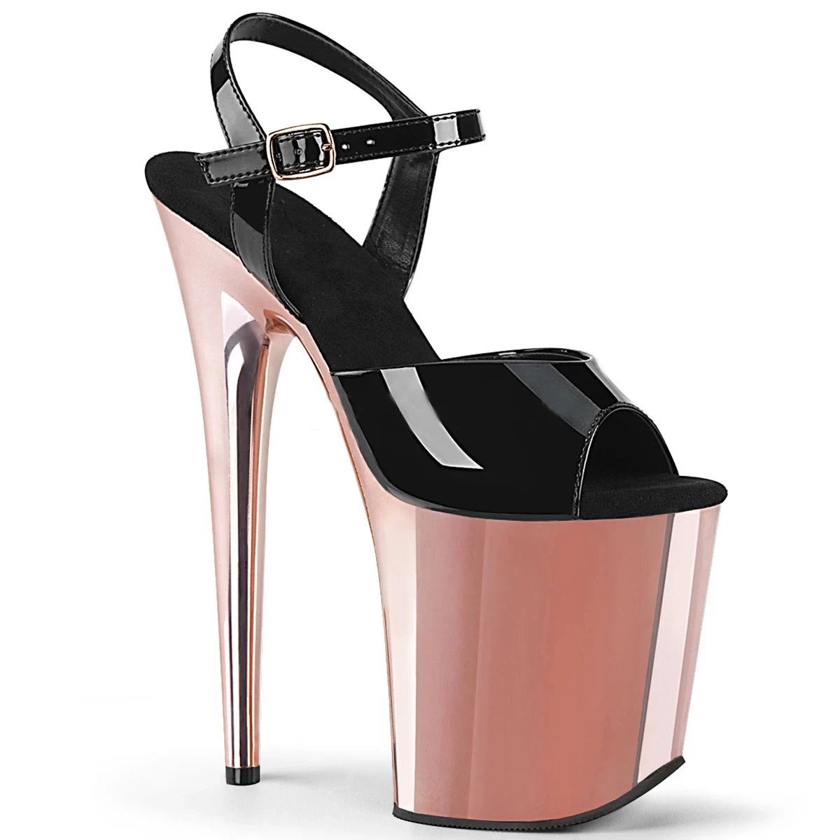 Novo stiletto de 8 polegadas 20 cm vamp preto fosco, sandálias de laca assadas no verão para boate, sandálias de palco de festa
