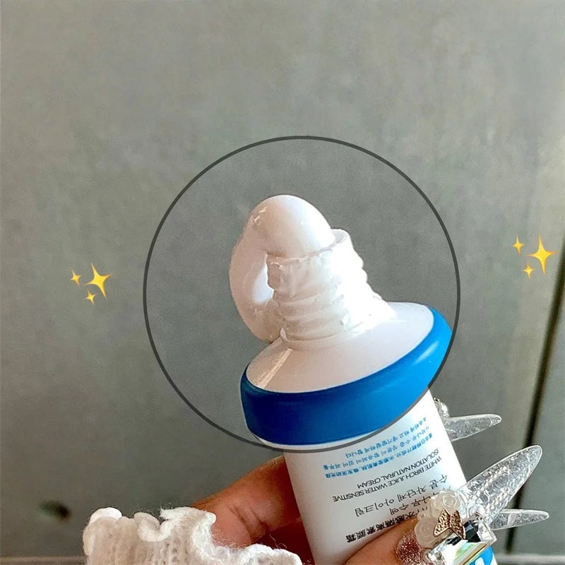 Creme facial Peach Jo + Birch Sap Primer, hidratante diário leve para preparar a pele, creme de acabamento natural para todos os tipos de pele