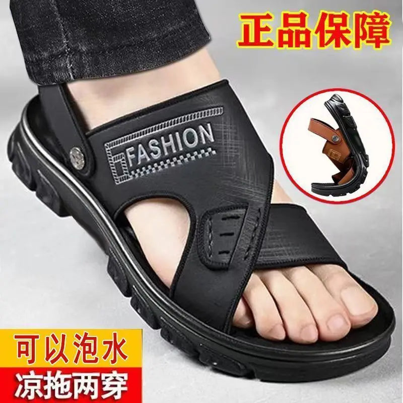 Sandálias de Praia Masculinas de Verão, Reforçadas, Antiderrapantes, Resistentes ao Desgaste, Respiráveis, para Dirigir, Material PVC, Calçados para Adultos