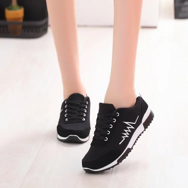 2024 sapatos de cunha mulher malha sapatos femininos designers de luxo rendas vermelho preto tênis feminino casual chaussures femme cesta femme