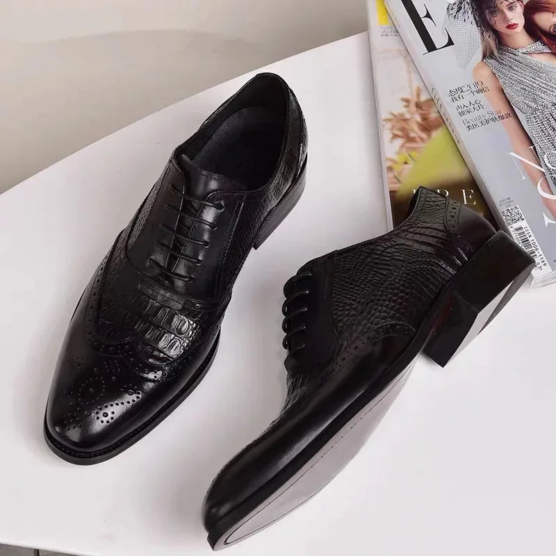 Sapatos casuais masculinos de estilo britânico de luxo escritório oxford sapatos de couro masculinos confortáveis resistentes ao desgaste sapatos formais masculinos de tamanho grande