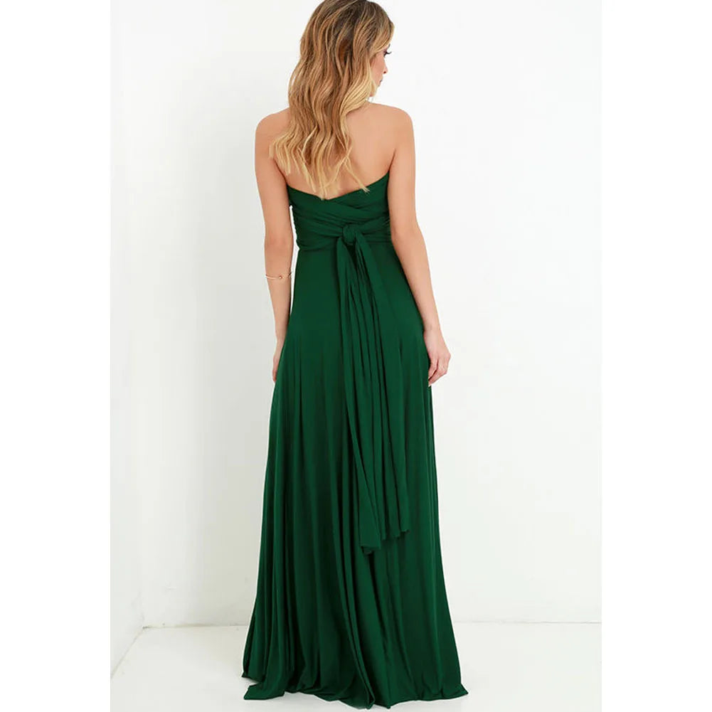 Vestido Maxi Club Boho para mulheres, bandagem vermelha, vestido de festa longo, madrinhas multiway, robe infinito conversível, sexy