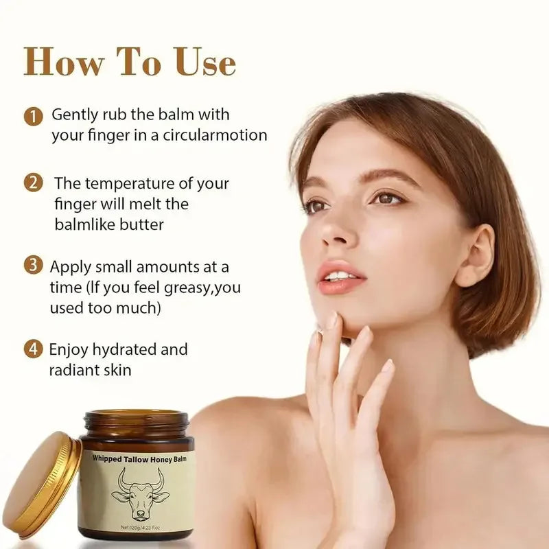 Creme Hidratante de Mel de Manfe Tallow - Hidratação Profunda Nutritivo Iluminador Reparação de Vermelhidão Minimizador de Poros para Mulheres Sensíveis Dr