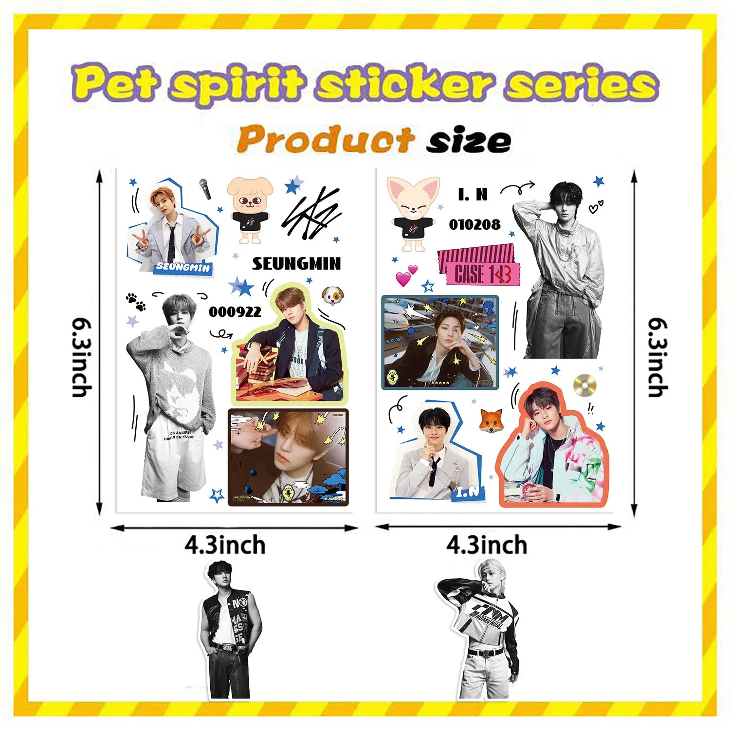 8 pçs coreano menino banda errante crianças adesivos, diário à prova dwaterproof água, mão conta adesivos, guka adesivos, diy adesivo decorativo