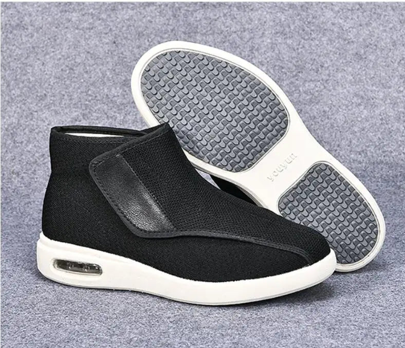 Ortopedia Pés largos Sapatos inchados para homens, calçados casuais, botas de lã quente, Thumb Eversion, conforto suave, recuperação diabética