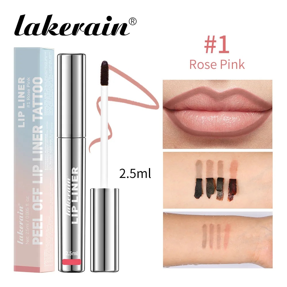 Lakerain 4 cores descascar tatuagem delineador labial-à prova d'água de longa duração fosco antiaderente desbotado matiz labial sexy maquiagem de contorno vermelho