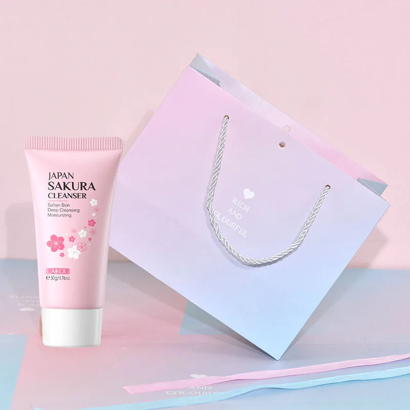 Laikou japão sakura conjunto de cuidados com a pele hidratante anti-envelhecimento kit rugas suavização brilho aumentando kit facial presente conjunto