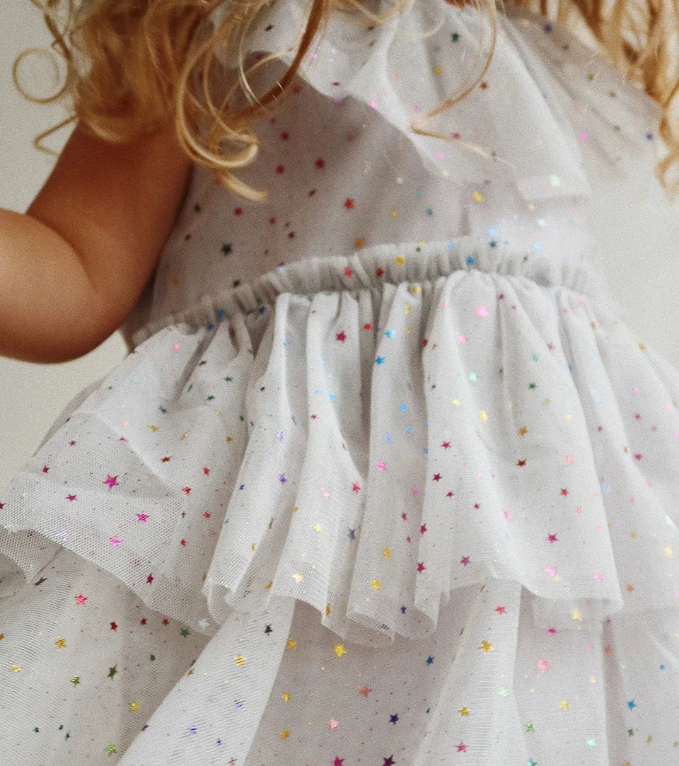 Verão ks bebê meninas cereja malha vestido crianças roupas meninas vestidos de princesa saias festa de natal manga longa vestidos