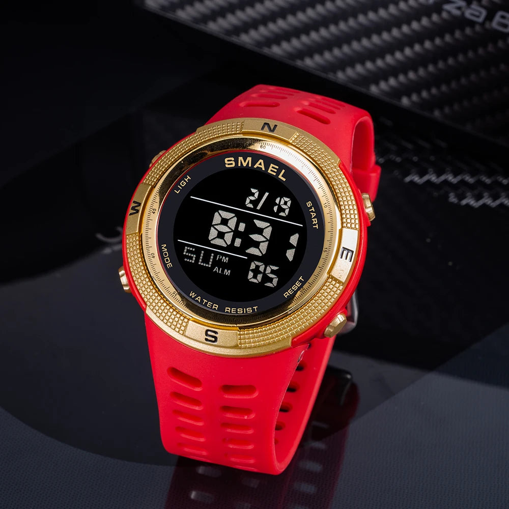 Relógios desportivos à prova dwaterproof água led digital relógio de volta luz alarme semana display cronômetro relógios de pulso 1915 relógio digital para homem