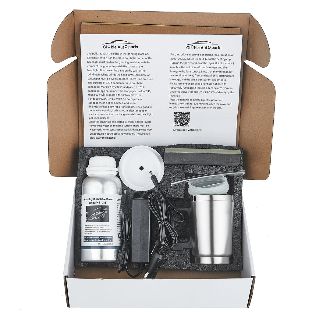 Kit de restauração polonês farol do carro Kit de renovação do reparo do carro Farol 800G, Polímero líquido, Conjunto de ferramentas automáticas