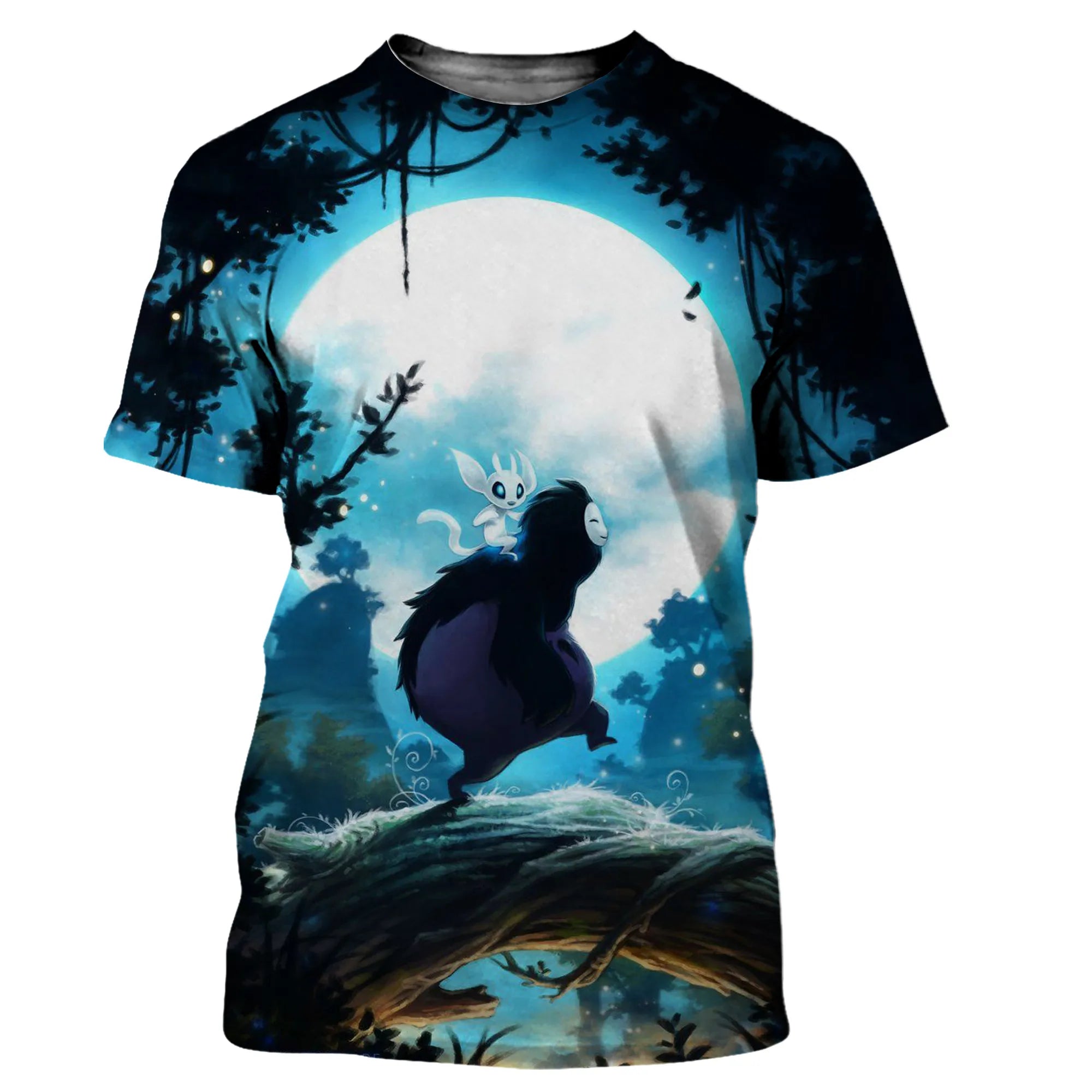 Ori e a vontade das sabedios camisetas jogo dos desenhos animados impressão 3d meninos meninas crianças moda casual oversized t camisa crianças camisetas topos