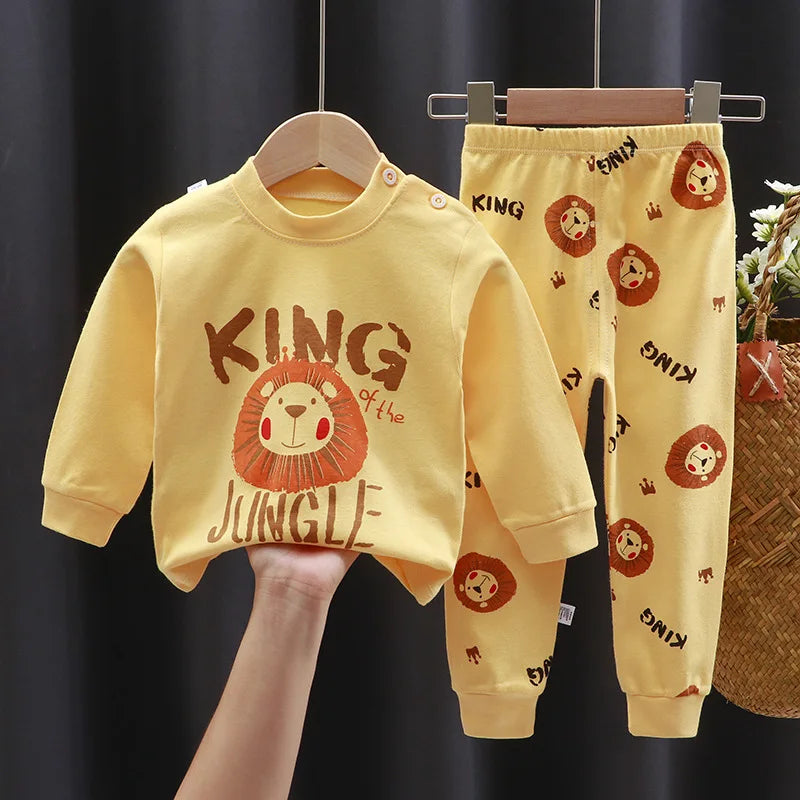 Crianças roupas conjuntos de roupas infantis meninos meninas algodão outono inverno roupas calças pijamas roupa interior