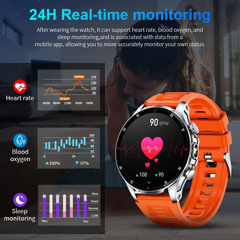 Lige 2025 novo relógio inteligente masculino lanterna ai voz bluetooth chamada 1.53 "hd esportes relógios de fitness monitor saúde smartwatch feminino