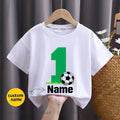 Camiseta de futebol personalizada com nome engraçado para bebês, camisetas personalizadas para crianças, camiseta personalizada para meninos e meninas, presente de aniversário