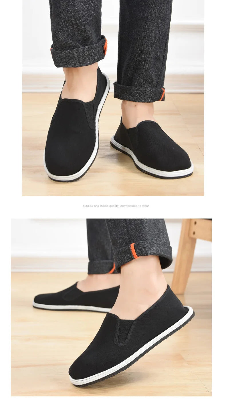 Clássico masculino algodão pano sapatos tradicional chinês tai-chi tênis de treinamento de arte marcial respirável wearable calçado esportivo