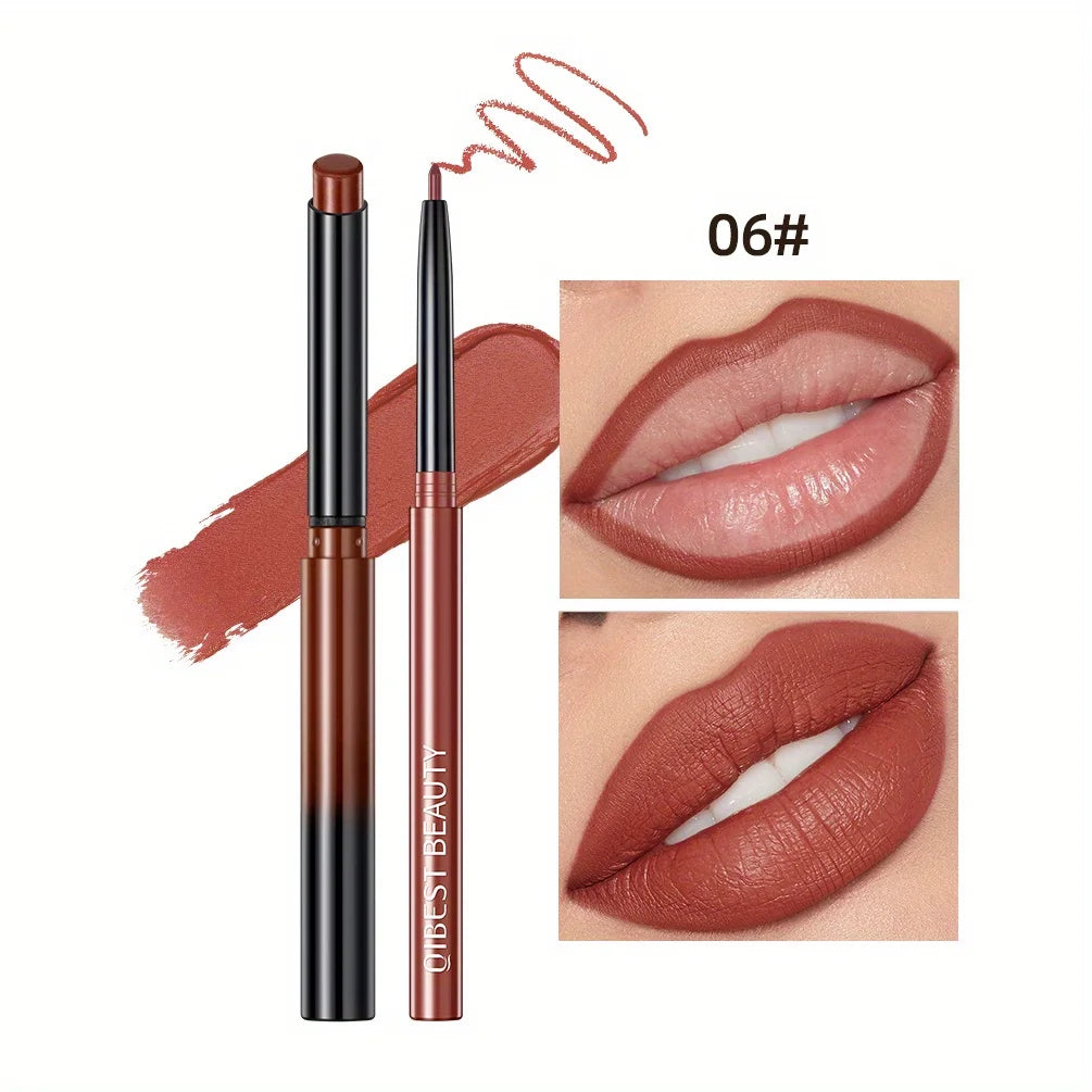 Matte Batom e Lip Liner Set, Cor Renderização, impermeável, de longa duração, Dia dos Namorados Presentes, Conter SQuality Plant, 1 + 1