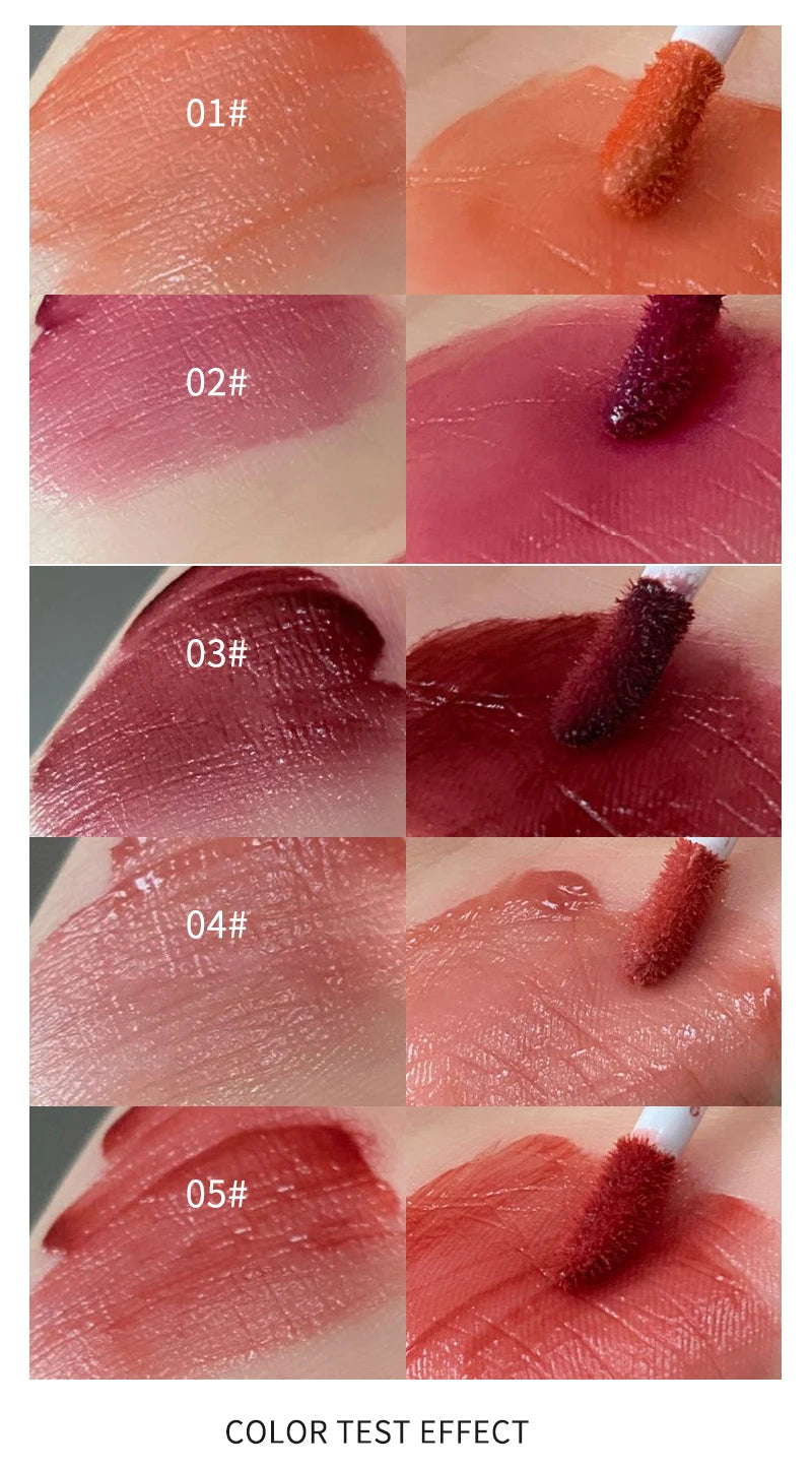 Punk roxo espelho água brilho labial tubo de prata vermelho lábio esmalte vidro óleo labial à prova dwaterproof água batom líquido nude claro matiz maquiagem 1pc