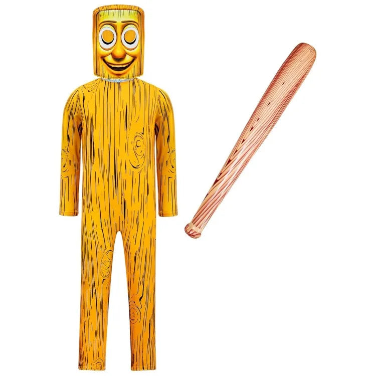 Desenhos animados tung tung tung sahur traje crianças manga longa bodysuits desempenho de palco halloween carnaval macacão máscara conjuntos