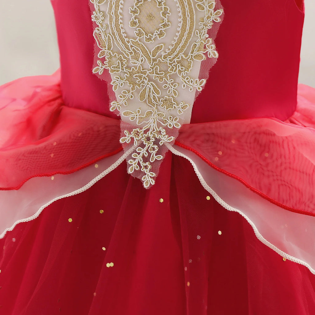 Baby Girls' Cotton Princess Party Dress, roupas de casamento infantil, moda infantil, verão, vestidos de aniversário, 2-10 anos