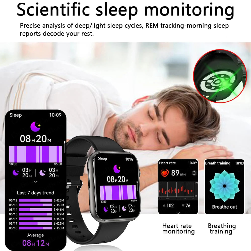2025 novo relógio inteligente tela de toque completa bluetooth chamada ai voz freqüência cardíaca relógios à prova dwaterproof água pulseira esportiva smartwatch feminino