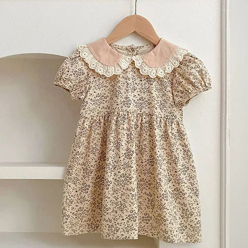 2025 novo verão crianças vestido 2-6 anos crianças vestidos de princesa manga voadora algodão bordado bebê menina vestido de festa irmã roupas