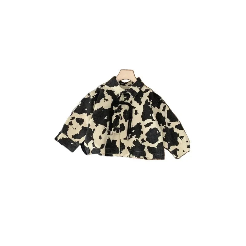 Meninos primavera contraste cor casaco curto crianças turn-down colarinho solto casual cardigan jaqueta