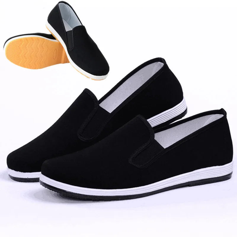 Clássico masculino algodão pano sapatos tradicional chinês tai-chi tênis de treinamento de arte marcial respirável wearable calçado esportivo