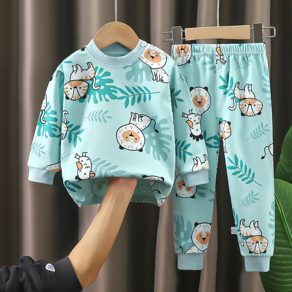 Crianças roupas conjuntos de roupas infantis meninos meninas algodão outono inverno roupas calças pijamas roupa interior