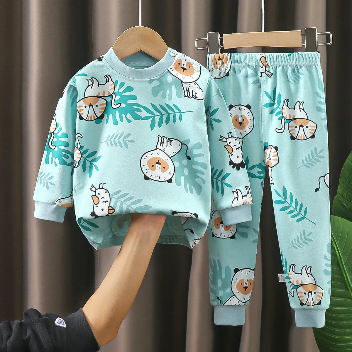 Crianças roupas conjuntos de roupas infantis meninos meninas algodão outono inverno roupas calças pijamas roupa interior