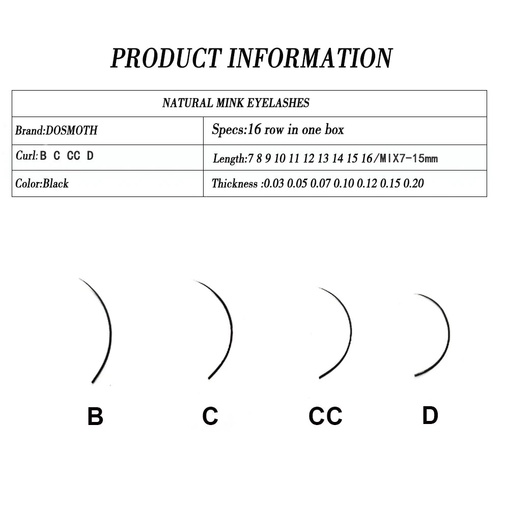 5case 16 linhas conjunto, modelo de alta qualidade extensão de cílios de vison, cílios individuais, cílios naturais, cílios postiços ferramentas de maquiagem