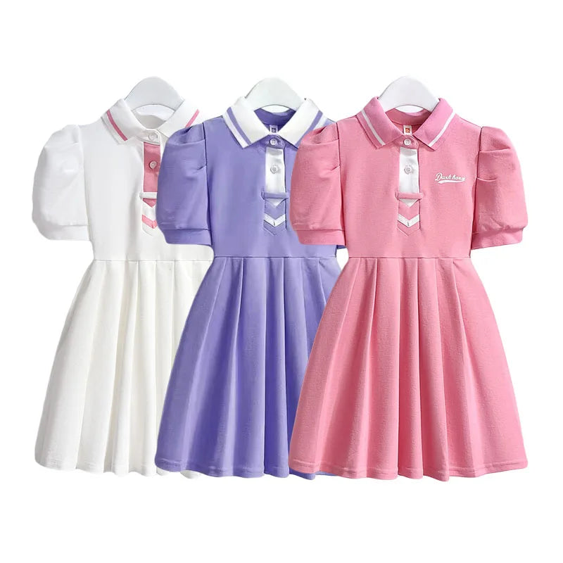 Novo Vestido Estilo Coreano 2026 para Crianças, Vestido de Verão Doce com Alças e Tule para Meninas